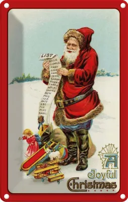 Produktbild von vianmo Blechschild 18x12 cm Weihnachten Santa Clause Schnee Abenteuer Reisen Urlaub Ostern Gruß