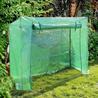 Produktbild von Skleník Wiltec 200 x 77 x 169 cm, fóliový skleník se zipem, rolovací dveře, PE pletivo, skleník na rajčata