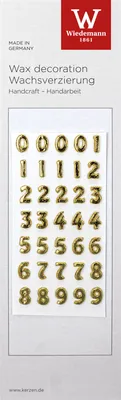 Produktbild von Wachs-Zahlen-Set 0-9 "BASIC" Gold 8 mm, 1 Set