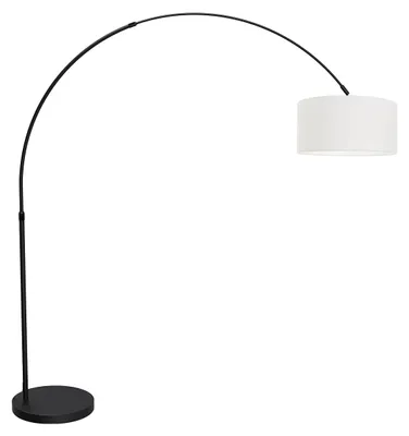 Obrázek produktu pro Stojací lampa - černá - Flair - kov textilie - oblouková lampa - E27 - 4657ZW - Mexlite