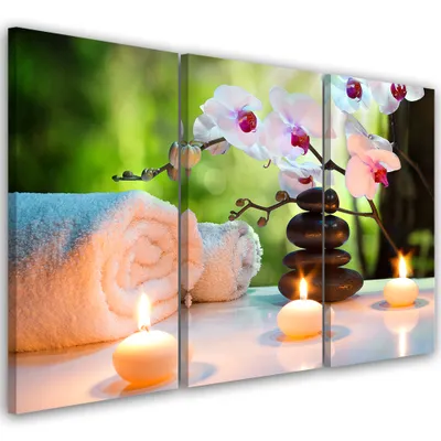 Produktbild von Triptychon auf leinwand religiös - beige 150x100 cm Feeby beige wandbild bereit zum aufhängen