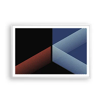 Produktbild von Gerahmtes Poster - Weißer Rahmen - Abstraktion Schwarz Blau - 91,5x61 cm - Wand Bild - Wanddeko - Wandbilder - Kunstposter - Wandposter - Bilderrahmen - Bilder - Kunstdruck - P2WAA91x61-4458