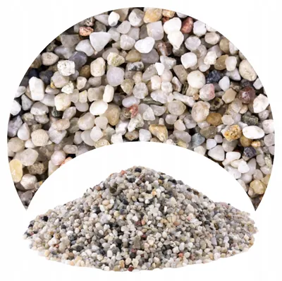 Produktbild von Aquarium Bodengrund Quarzkies grau 2-4 mm, 2 kg, naturbelassener Kies für Aquariumpflanzen, Garnelen und Zierfische