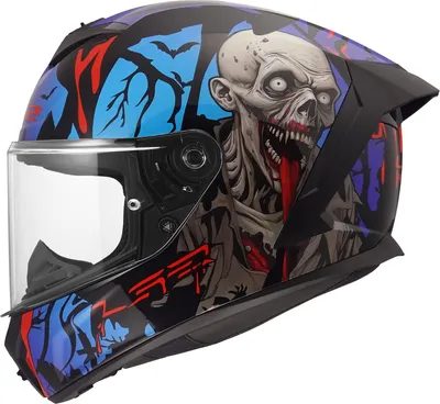 Produktbild von LS2 FF820 RAPID III ZOMBIE II Integralhelm M in grau/rot/schwarz