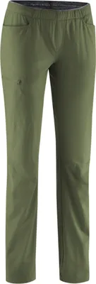 Damen Kletterhose "Wo Radar Pants" von Edelrid in Olivgrün mit zwei Taschen.