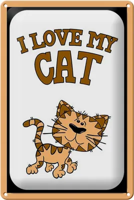 Produktbild von Blechschild Spruch 20x30cm Katze i love my Cat