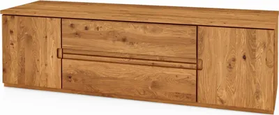 Produktbild von Kommode Bento aus Wildeiche massiv 148x45x44 cm mit 2 Türen und 2 Schubladen