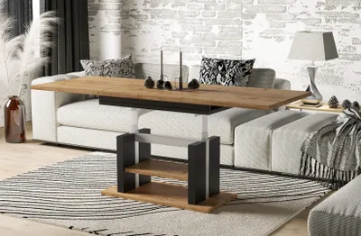 Produktbild von Endo-Möbel Couchtisch Dior 110cm erweiterbar auf 170cm höhenverstellbar Doppellift modern Tisch (Craft Eiche)