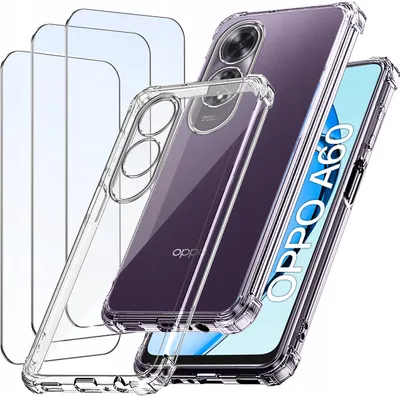 Image de Étui anti-choc transparent renforcé pour Oppo A60 + 3 protections d'écran en verre