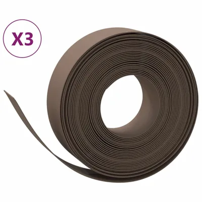 Produktbild von Rasenkanten 3 Stk. Braun 10 m 15 cm Polyethylen
