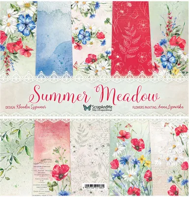 Image de SCRAPandME 6feuilles 30x30cm double face papier scrapbooking 250g, Summer Meadow
