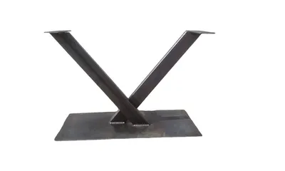 Produktbild von Industrielle Beine Modell V Stahlprofil 10x5cm-100cm, Rohe, Dicke der Bodenplatte 8mm