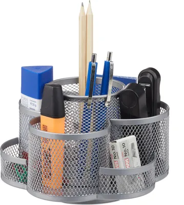 Obrázok produktu pre relaxdays 10022487_55 relaxdays Schreibtisch-Organizer silber