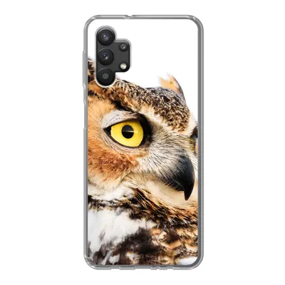 Produktbild von MuchoWow® Handyhülle Schutzhülle Hülle für Samsung Galaxy A32 5G Braune Eule mit weißem Hintergrund Silikon Softcase Handy Hülle - Softcase