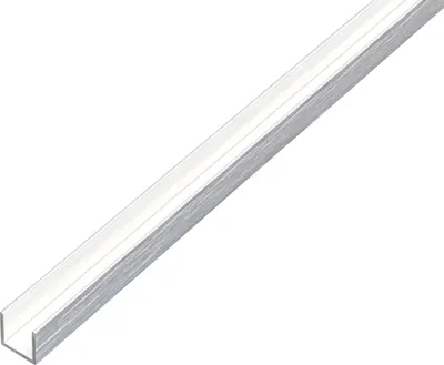 Produktbild von Alberts U-Profil | Aluminium, edelstahldesign, hell | 1000 x 10 x 15 mm