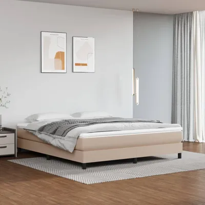 Produktbild von The Living Store Boxspringbett Cappuccino-Braun 160x200 cm Kunstleder