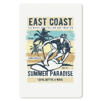 Produktbild von MuchoWow® Mauspad Mousepad Surfbrett - Meer - Strand - Vintage 18x27 cm - Mousepads - Maus Mat - Pad - Mausunterlage