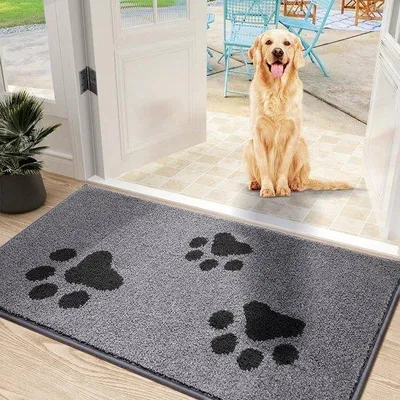 Produktbild von Ibenzoa® Schmutzfangmatte 50 x 80 cm, gestreift Grau – robuste, saugfähige Fußmatte, maschinenwaschbar & rutschfest, ideal für Eingang und Flur