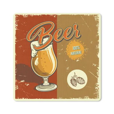 Produktbild von MuchoWow® Mauspad Mousepad Mancave - Bier - Glas - Vintage 20x20 cm - Mousepads - Maus Mat - Pad - Mausunterlage - Desk Mat - Bureauartikeln