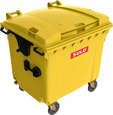 Produktbild von Sulo I Müllcontainer MGB 1100 Liter I 4-Rad-Behälter mit Flachdeckel I gelb