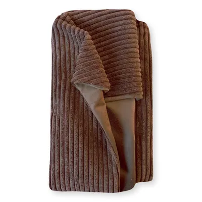 Produktbild von 4L Textil MOLLY Kuscheliges Stripes Hundebett Bezug abnehmbar und waschbar Hundekorb mittelgroße Hunde Cord Hundekissen flauschig Hundekörbchen Cord Hundesofa (Ersatzbezug, 100x80 cm, Dunkelbraun (Stripes)