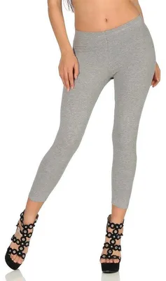Produktbild von Damen Leggings 3/4 Capri mit Muster; Grau-Meliert/S