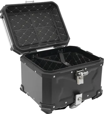 Image de Top-case pour moto - 65 litres - Coffre arrière - Étanche - Fermeture par clé - Alliage d'aluminium et acier au carbone - Adaptable à la plupart des motos - Compartiment pour casque - Charge maximale : 10 kg - Couleur : marron