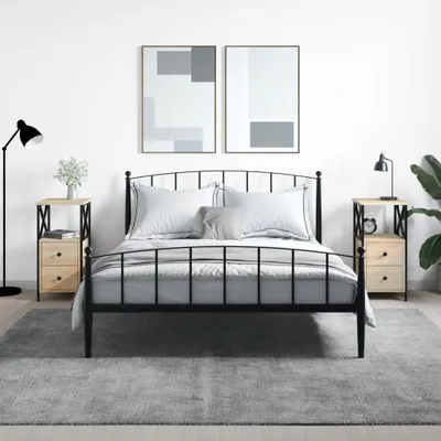 Immagine prodotto di vidaXL Comodini, set da 2 pezzi, rovere Sonoma, 34x35,5x70 cm, materiale a base di legno
