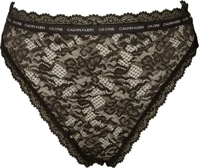 Obrázok produktu pre CK CALVIN KLEIN dámske brazilky s čipkovým klinom bavlnené elastické viditeľné spodné prádlo QF6678O, UB1 Black, XS, Elastan 10%,Nylon 90%