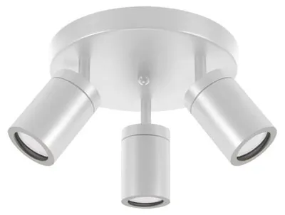 Productafbeelding van Wand- en plafondlamp voor badkamers, wit, beschermingsgraad IP44, verstelbaar, TENOR GU10 3x20W Ideus 04074