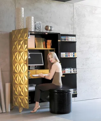Produktbild von Schrank Holz Schreibtisch Computer Tische Möbel Sideboard Hochschrank Kommode