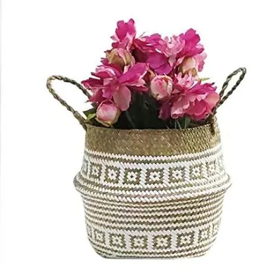 Image de Panier en algues tressées à la main, idéal pour le rangement et la décoration
