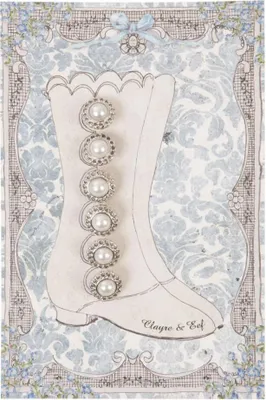Produktbild von Clayre & Eef Perlenkarte Stiefel 10x15 cm in Farbe Schwarz Größe 10x15 cm