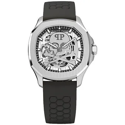 Produktbild von Philipp Plein PWRAA0123 $KELETON $PECTRE Automatik silber schwarz Herren Uhr NEU