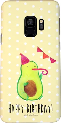 Produktbild von Mr. & Mrs. Panda Samsung Galaxy S9 Handyhülle Avocado Geburtstag - Gelb Pastell - Geschenk, Cover, Feier, Handy Schutzhülle, Happy Birthday, Party, Alles Gute, Handycover