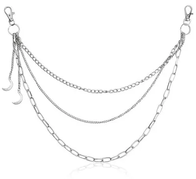 Produktbild von Buikketting - Zilveren Kettingriem mit Mehrlagigem Design - B0DN53BX9R