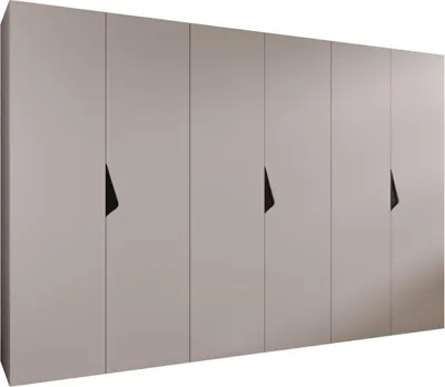 Produktbild von MEBLE KRYSPOL Schrank 300x202x52 cm mit Kleiderstange, 6xTür, SANDI, Kaschmir, Griff Schwarz