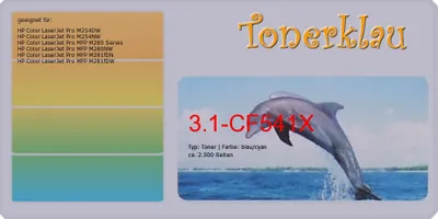 Immagine prodotto di Toner ciano 3.1-CF541X [ con chip ]  compatibile con HP CF541X [ 203X ]  Pagine: 2.500