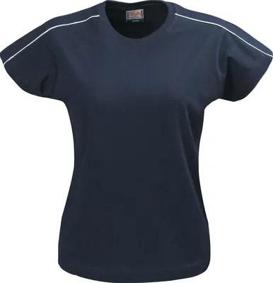 Produktbild von Damen Kurzarm T-Shirt LADY BIKE aus 100% Baumwolle mit Kontrastpaspelierung und verstärkter Nackenpartie