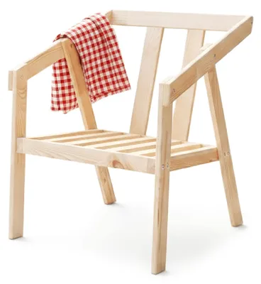 Produktbild von PATKAR Gartenstuhl aus Kiefernholz - Unbehandelt Gartensessel - Holzsessel für Balkon, Terrasse & Garten - Outdoormöbel, bis 120 kg