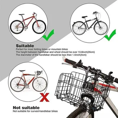 Produktbild von Famanu Faltbare Fahrradkorb - Schwarz, abnehmbar und mit Schrauben