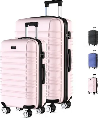 Produktbild von Voyagoux® AVALON - Reisekofferset M/L - Koffer - 2 Stück - Reisekoffer mit Rollen - Hellrosa - TSA-Schloss