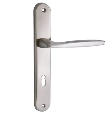 Immagine prodotto di Maniglia Domino MIA M9 72 set di maniglie a leva BB set di punte colorate set di piastre lunghe per porte di stanze, porte di uffici, a L, set di maniglie per porte in nichel alluminio