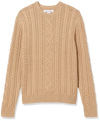 Produktbild von A. Essentials Herren Lange Ärmel Wollpullover, Kamelbraun, M