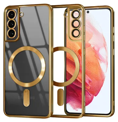 Produktbild von Techsuit Luxury Crystal Back Cover Hülle mit MagSafe für Samsung Galaxy S21 - Gold