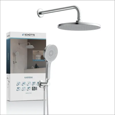 Produktbild von SCHÜTTE KARIBIK Brause-Komplett-Set, Chrom/Hellgrau, für die Dusche
