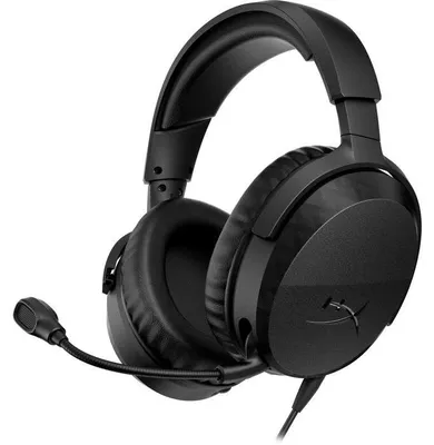 Productafbeelding van HyperX Cloud Stinger 3 gaming headset, bedraad, voor PC en consoles. Uitgerust met 50mm drivers, een ruisonderdrukkende microfoon en oorkussens van traagschuim. Kleur: zwart