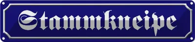 Produktbild von vianmo Blechschild 10x46 cm Stammkneipe Essen Bar Trinken Club Alkohol