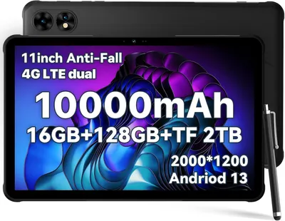Android 13 Tablet 11 Zoll,Active T1 Leichtes Outdoor Tablet Wasserdicht,16GB+128GB(TF 1TB)2000*1200 Senior GPS Tablet mit SIM Card Slot,Octe-Core