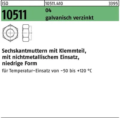 Produktbild von Reyher  Sechskantmuttern ISO 10511 04 M 8 galv. vz (500 Stück)